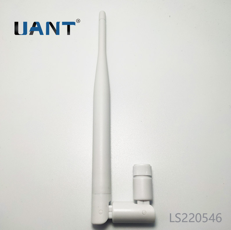 2.4G 5dBi双转折白色外置天线,SMA公头母针